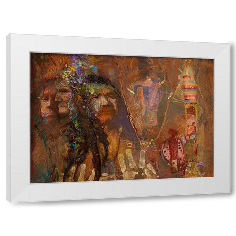 Echoes Of The Old Ones White Modern Wood Framed Art Print by Lund, Denton