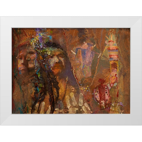 Echoes Of The Old Ones White Modern Wood Framed Art Print by Lund, Denton