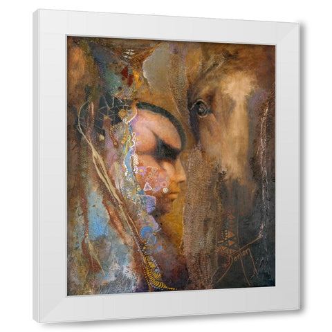 Companions Along The Way White Modern Wood Framed Art Print by Lund, Denton