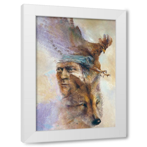 Spirits Of The Wild White Modern Wood Framed Art Print by Lund, Denton