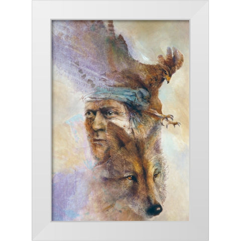 Spirits Of The Wild White Modern Wood Framed Art Print by Lund, Denton