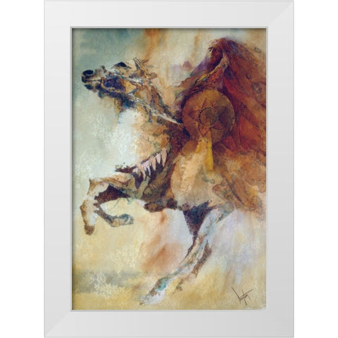 War Chief White Modern Wood Framed Art Print by Lund, Denton