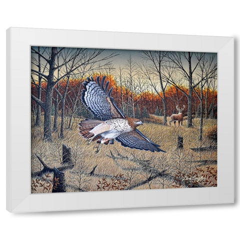 Red-Tailed Hawk White Modern Wood Framed Art Print by Engler, Don