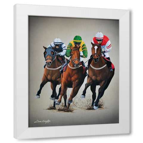 Win, Place or Show White Modern Wood Framed Art Print by Engler, Don