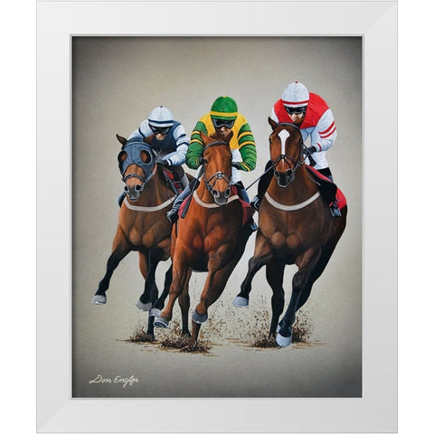 Win, Place or Show White Modern Wood Framed Art Print by Engler, Don