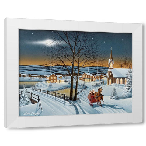 Winter in the Country White Modern Wood Framed Art Print by Engler, Don