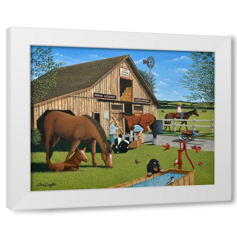Old Town Stables White Modern Wood Framed Art Print by Engler, Don