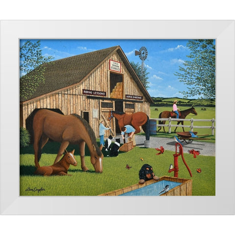 Old Town Stables White Modern Wood Framed Art Print by Engler, Don