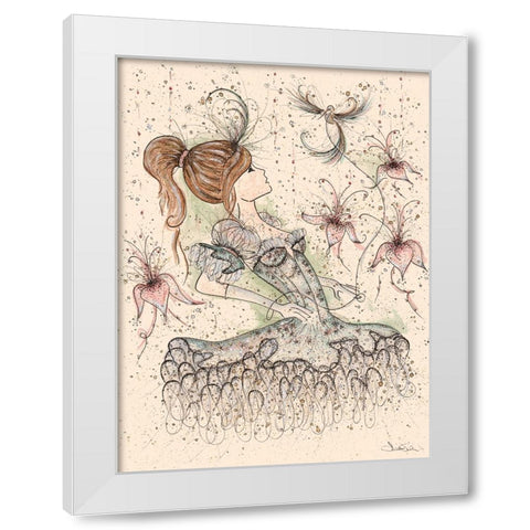 ES013 White Modern Wood Framed Art Print by Steel, Emma