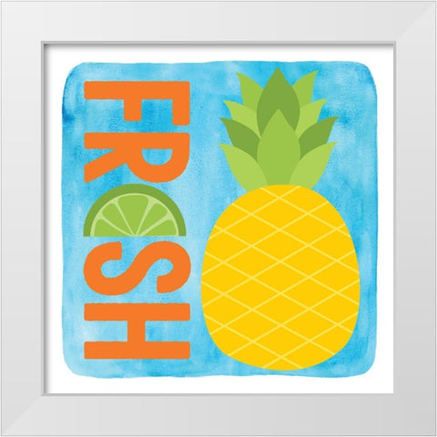 Fresh Pineapple White Modern Wood Framed Art Print by Clark, Erin