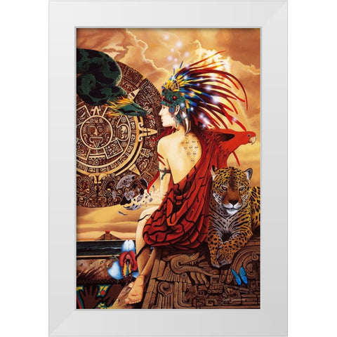 Aztec Dawn White Modern Wood Framed Art Print by Stevenson, Graeme