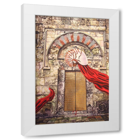 Behind The Door White Modern Wood Framed Art Print by Stevenson, Graeme