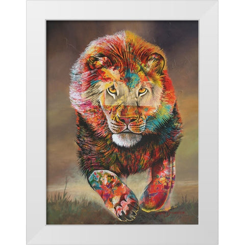 Colours Of Fear White Modern Wood Framed Art Print by Stevenson, Graeme