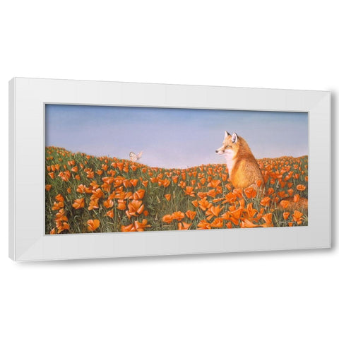 Curious Petals White Modern Wood Framed Art Print by Stevenson, Graeme