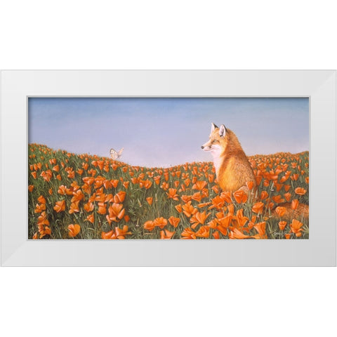 Curious Petals White Modern Wood Framed Art Print by Stevenson, Graeme