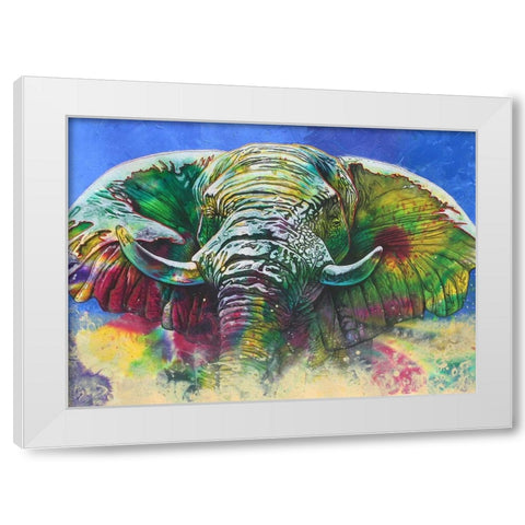 Green Dust White Modern Wood Framed Art Print by Stevenson, Graeme