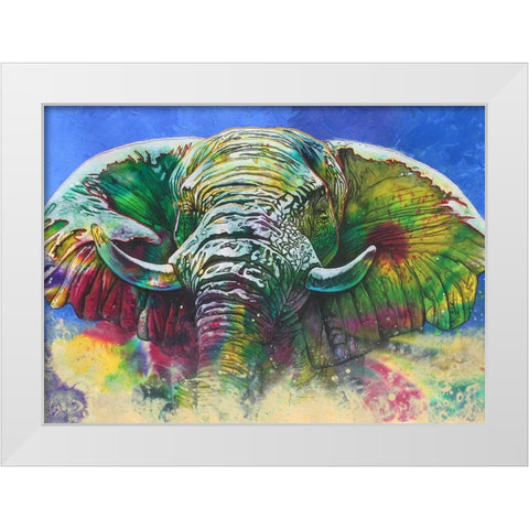 Green Dust White Modern Wood Framed Art Print by Stevenson, Graeme