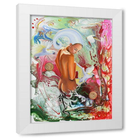 Life Begins White Modern Wood Framed Art Print by Stevenson, Graeme