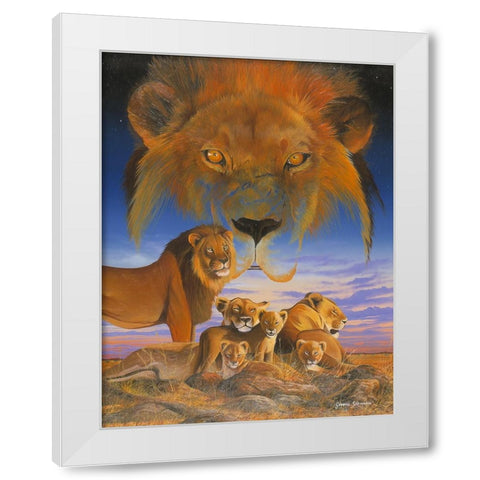 Masai Morning White Modern Wood Framed Art Print by Stevenson, Graeme