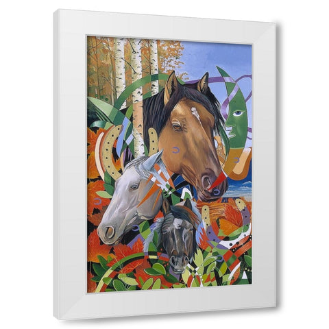 Mustang Dreams White Modern Wood Framed Art Print by Stevenson, Graeme