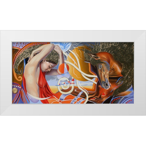 One With The Spirit White Modern Wood Framed Art Print by Stevenson, Graeme