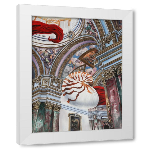 The Dark Con Of Man White Modern Wood Framed Art Print by Stevenson, Graeme