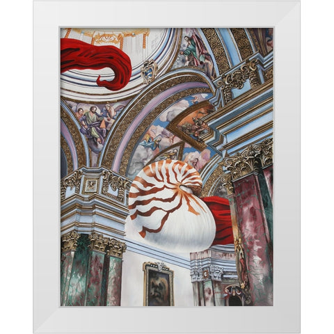 The Dark Con Of Man White Modern Wood Framed Art Print by Stevenson, Graeme