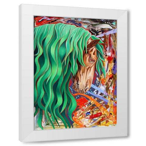 The Emerald King White Modern Wood Framed Art Print by Stevenson, Graeme