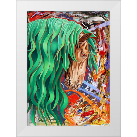 The Emerald King White Modern Wood Framed Art Print by Stevenson, Graeme