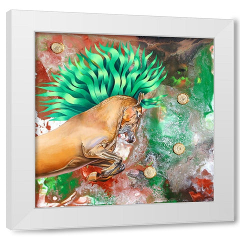 The Emerald Prince White Modern Wood Framed Art Print by Stevenson, Graeme