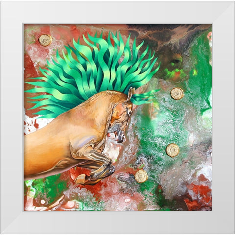 The Emerald Prince White Modern Wood Framed Art Print by Stevenson, Graeme