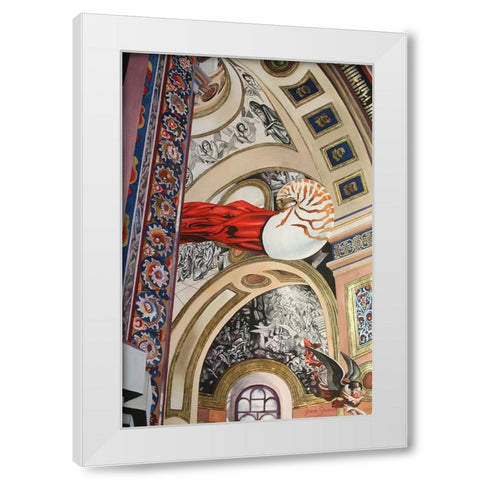 The Nature Of Fibonacci White Modern Wood Framed Art Print by Stevenson, Graeme