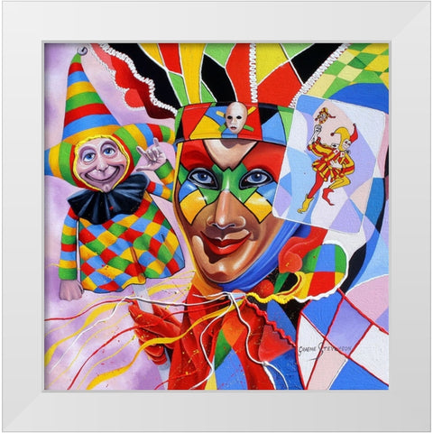 To Love A Joker White Modern Wood Framed Art Print by Stevenson, Graeme