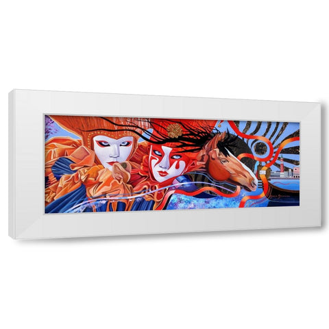 Venetian Masqurade White Modern Wood Framed Art Print by Stevenson, Graeme
