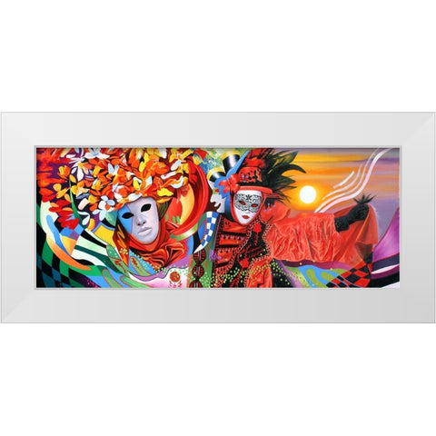 Venice Nights White Modern Wood Framed Art Print by Stevenson, Graeme