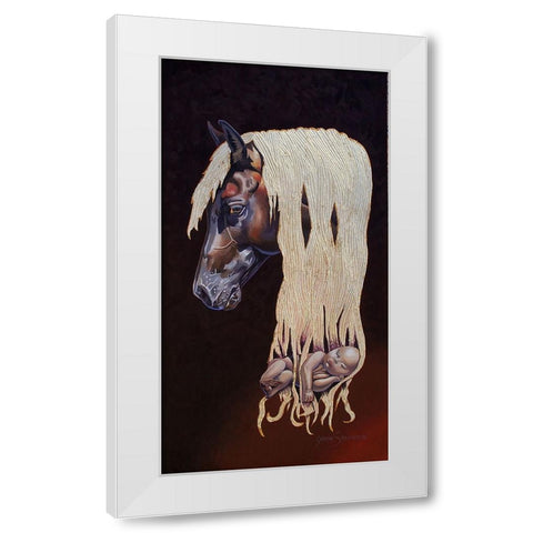 Watching Over Me White Modern Wood Framed Art Print by Stevenson, Graeme