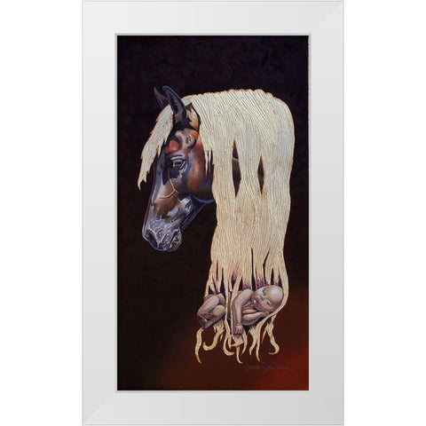 Watching Over Me White Modern Wood Framed Art Print by Stevenson, Graeme