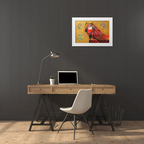 Wildfire White Modern Wood Framed Art Print by Stevenson, Graeme