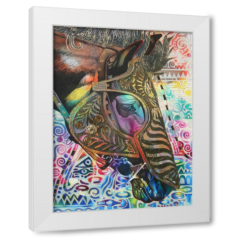 I am War Horse White Modern Wood Framed Art Print by Stevenson, Graeme