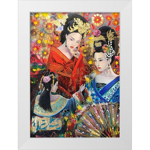 Geisha Song White Modern Wood Framed Art Print by Stevenson, Graeme