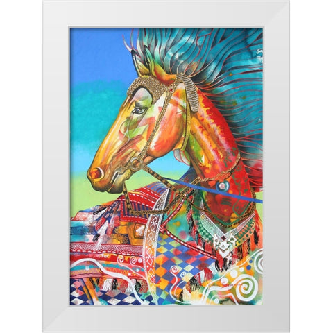 The Desert King White Modern Wood Framed Art Print by Stevenson, Graeme