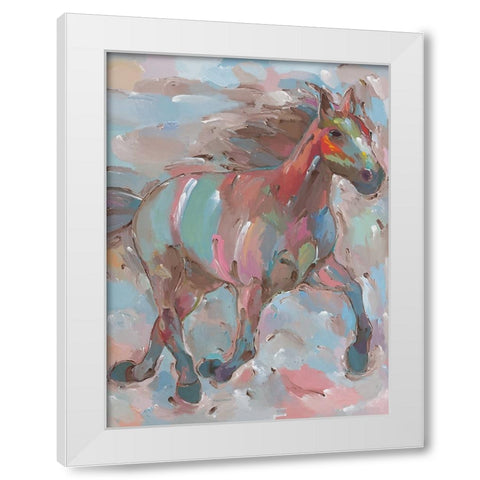 Happy Hooves White Modern Wood Framed Art Print by Khorasani, Hooshang