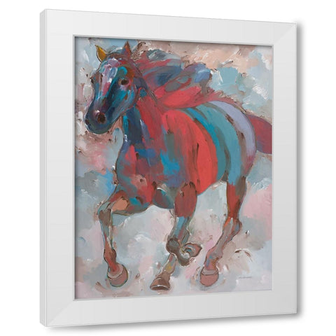 Spirit Runner White Modern Wood Framed Art Print by Khorasani, Hooshang