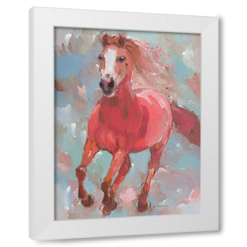 Blazing Runner White Modern Wood Framed Art Print by Khorasani, Hooshang