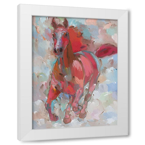 Red Wind White Modern Wood Framed Art Print by Khorasani, Hooshang