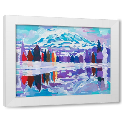 Natures Reflection White Modern Wood Framed Art Print by Khorasani, Hooshang