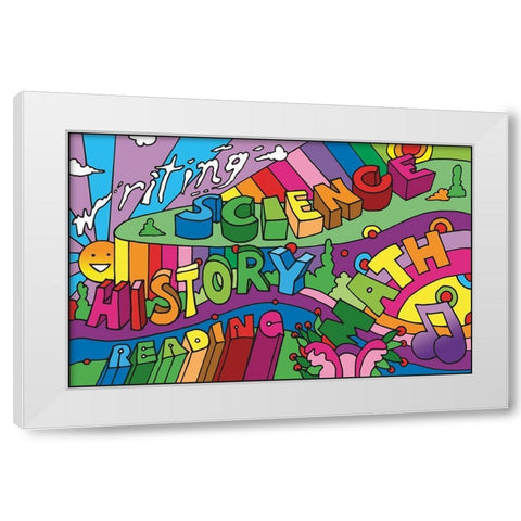 School Courses White Modern Wood Framed Art Print by Green, Howie