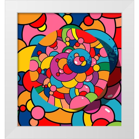 Coaster Orb White Modern Wood Framed Art Print by Green, Howie