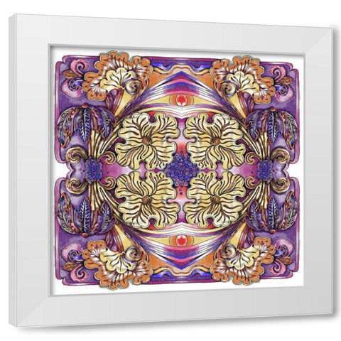 Lotus Flower Kalidescope White Modern Wood Framed Art Print by Green, Howie