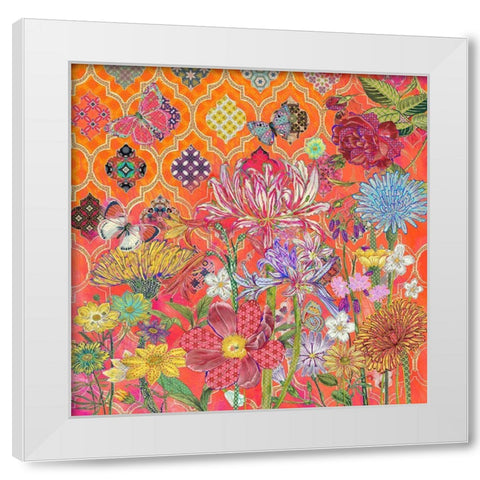 Floral 1 White Modern Wood Framed Art Print by HUE and MI and Sangita